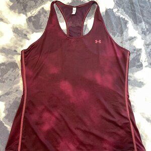 Under Armour HeatGear Racerback Purple Print Tank Top sz XL